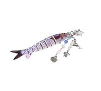 AOOOWER Porte-clés réaliste en forme de poisson à la mode, idéal pour les fêtes et les occasions décontractées, 17.5*3*2cm, Plastique, Pas de gemme