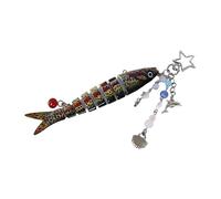 AOOOWER Porte-clés réaliste en forme de poisson à la mode, idéal pour les fêtes et les occasions décontractées, 17.5*3*2cm, Plastique, Pas de gemme