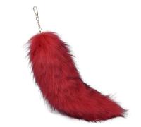 AOOOWER Porte-clés tendance en forme de queue de renard - Élégant porte-clés multifonction coloré - Accessoire pour femme, 40 cm, Laine respectueuse de l'environnement, Pas de gemme