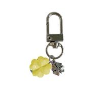 AOOOWER Porte-clés trèfle à quatre feuilles porte-bonheur en résine verte pour sac de téléphone accessoire style coréen pour sac de téléphone, 9.5 1.5 2g 5.5 1.5 4.5g, Alliage, Pas de gemme