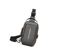 AOOOWER Sac à bandoulière ergonomique pour homme avec fermeture éclair invisible, compartiments organisationnels, accessoire de style de vie urbain, petit sac à bandoulière pour moto, Gris doré., One