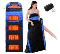 AOOOWER Sac de couchage avec cordon flexible et chaud avec 3 niveaux de chaleur transportable pour l'extérieur, literie électrique pour les tâches par temps froid, randonnée, aventure, sac de couchage