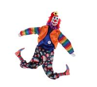 AOOOWER Statuette de clown imaginative en céramique à longues jambes conçue comme pièce décorative portable en céramique - Figurine heureuse - Ornement de clown fantaisiste