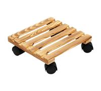 AOOOWER Support roulant en bois pour plantes en pot avec support pour pots de fleurs pour intérieur ou extérieur