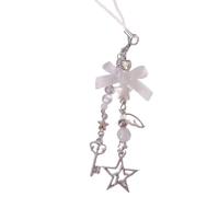 AOOOWER Sweet Phone Chain Strap Lanyard Bowknot Papillon Pendentif Téléphone Charm Suspendu Décoration Mode Téléphone, 16cm, Alliage acrylique, Pas de gemme