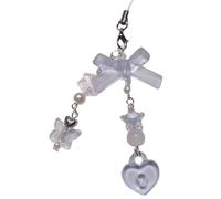 AOOOWER Sweet Phone Chain Strap Lanyard Bowknot Papillon Pendentif Téléphone Charm Suspendu Décoration Mode Téléphone, 16cm, Alliage acrylique, Pas de gemme