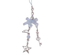 AOOOWER Sweet Phone Chain Strap Lanyard Bowknot Papillon Pendentif Téléphone Charm Suspendu Décoration Mode Téléphone, 16cm, Alliage acrylique, Pas de gemme