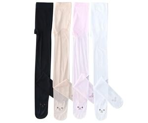 AOOPOO 4 Pièces Collants Unis Semi-Transparents pour Fille 2-12 Ans, Legging Collant de Ballet Enfants, Collants de Danse Filles avec Pieds pour Ballet Yoga Gymnastique