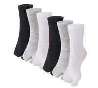 AOOPOO 6 Paires Unisexe Tabi Chaussettes Flip Flop Sandale Geta Chaussettes en Coton, Chaussettes Mi-mollet avec Gros Orteil Séparé, Chaussettes Japonaises pour Tongs Homme et Femme, Taille Unique