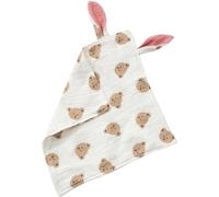 AOOPOO Couverture de Sécurité pour Bébé Double Couche Mousseline de Coton Nouveau-né Doudou avec Oreilles de Lapin Consolateur Bébé pour Tout-Petits Enfants Filles Garçons Cadeau