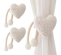 AOOPOO Embrasses à Rideaux, 2 Pièces Attaches de Rideaux en Forme Cœur Jolies Cordes à Clips Pinces-Rideaux pour Décoration de Chambre d'enfant