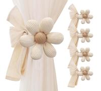 AOOPOO Embrasses pour Rideaux, 4 Pièces Embrasse à Rideaux Corde en Forme de Fleur de Dessin Animé Enfant Crochets de Rideau Fleurs Mignon Boucle à Rideaux Décoration de Fenêtre de Chambre d'enfant
