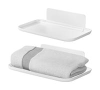 AOOPOO Étagère Pliante, Étagères Flottantes Pliables, Petite Etagere Murale Blanches Autocollantes, Etagere sans Percer en Plastique pour Salle de Bain, Salon, Chambre à Coucher, Cuisine, Bureau