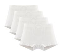 AOOPOO Fille Culotte en Coton, Lot de 4 Boxers pour Filles, sous-Vêtements en Coton Doux et Confortables Shorty Panty pour Enfants Filles et Adolescentes 2-15 Ans, Blanc