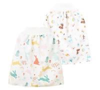 AOOPOO Jupe de Couche Bébé, Pantalons de Couche, Jupe Apprentissage Propreté Enfant, Culotte d'apprentissage Nuit Lavable, Jupe d'Entraînement Bébé en Coton Lavable & Réutilisable, Lot de 2, 0-8 Ans