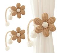 AOOPOO Lot de 2 Embrasse à Rideaux Corde en Forme de Fleur de Dessin Animé avec Boule de Perle pour Enfant Attache de Rideau Fleurs Mignon Boucle à Rideaux pour Décoration de Chambre d'enfant