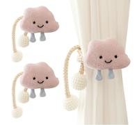 AOOPOO Lot de 2 Embrasse à Rideaux Corde en Forme de Nuages de Dessins Animés avec Boule de Perle pour Enfant Attache de Rideau Nuage Mignon Boucle à Rideaux pour Décoration de Chambre d'enfant