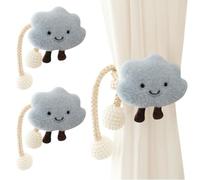 AOOPOO Lot de 2 Embrasse à Rideaux Corde en Forme de Nuages de Dessins Animés avec Boule de Perle pour Enfant Attache de Rideau Nuage Mignon Boucle à Rideaux pour Décoration de Chambre d'enfant