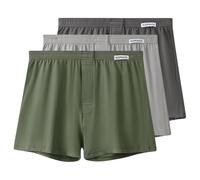 AOOPOO Lot de 3 Boxer sous-vêtement Homme Coton Doux et Respirant Calecons Homme Confortable Taille Élastique Boxer Homme avec Boutons Ample Uni, Taille S-XXL