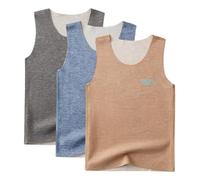 AOOPOO Lot de 3 Maillot de Corps Thermique Enfant Fille Garçon sous-vêtements Chauds d'hiver Camisole Débardeurs pour 2-10 Ans Petit Enfant Élasticité Cami Gilets T-Shirt Thermique sans Manches