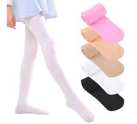 AOOPOO Lot de 5 Collants pour Filles, Collants de Ballet pour Enfants, Collants de Danse Fille avec Pied, Collants de Danse Classique pour Bébé Tout-petits Enfants Filles Femmes 0-14 Ans