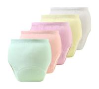 AOOPOO Lot de 5 Culotte Apprentissage Propreté Bébé Fille Garçon Slip Entraînement en Coton Doux Respirante Enfant Couche Culottes d'apprentissage Lavable Anti-Fuite Pantalon pour Bébé 3-24 Mois