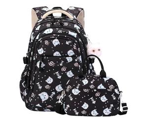AOOPOO Schulrucksack Mädchen Schultasche Schule Rucksack Set Kinder Teenager Aesthetic 2-Teilig Schulranzen für Mädchen Schule Freizeit mit Lunchpaket Tasche und Anhänger