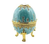 Aoory Boîte à bijoux peinte à la main Style œuf Fabergé Cadeau unique pour la décoration de la maison Vert
