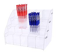 aoory Porte-crayons en acrylique transparent, organisateur de bureau Porte-stylo à quatre niveaux