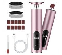 AOOSA 2 en 1 Râpe à Pieds Pédicure Electrique, 9 Vitesses Réglables Kit Rappe Pieds Pédicure, Rechargeable Type-C Rape Pedicure avec Papier Abrasif Remplaçables pour le soin des pieds et des ongles