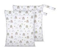 AOOSA 2 Pièces Sac Linge Sale, Réutilisable Sacs à Couches, Arc-en-ciel | avec Poignée et Fermeture Éclair, Impermeable Wet Dry Bag pour Maillots de Bain Mouillés, Voyage, Salle de Sport, Plage