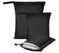 AOOSA 3pcs Sac Linge Sale, Sacs Étanches pour Linge Sale, Sac à Couches Lavable avec Poignée et Fermeture Éclair, pour Vêtements de Sport Sales, Maillots de Bain Mouillés, Salle de Sport, Plage