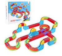 AOOSA 68pcs Circuit de Train Électrique Magnétique, Piste de Train Cubix | avec Train Motorisé Défiant la Gravité, Magnétique Piste 3D Anti-Gravité, Cadeau d'Anniversaire pour Enfants de 3 Ans et plus
