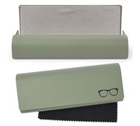 AOOSA Étui à Lunettes Rigide, Portable Boîte à Lunette en PU Cuir | Etui Lunettes Soleil avec un Chiffon en Microfibre, Boite Lunette de Protection pour Voyage, Lecture, Études