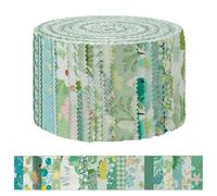 AOOSA Lot de 40 Bandes de Tissu Jelly Roll pour le Quilting, Bandes de Coton Prédécoupées de 6,35 x 111,88 cm, avec 20 Imprimés Floraux Assortis, pour Couture, Couvertures et Loisirs Créatifs, Vert