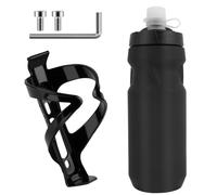 AOOSA Porte-Bidon Universel 650ML sans BPA - Support Gourde Robuste VTT et Vélo de Route, Noir