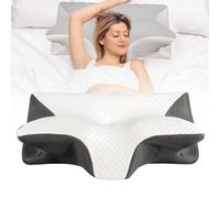 Aoosecx Oreillers Ergonomique Cervical, Mémoire De Forme Haute Densité, Soutien Cervical 6 Zones, Soulage Douleurs Cou & épaules (Noir)