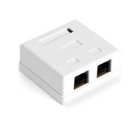 AOOSU 1x Prise Réseau CAT 6A, 2x Port RJ45 Blindé Montage Mural Ethernet 10 Gbit/s 500 MHz Réseau Ethernet LAN, Câble de Brassage Câble D'installation Compatible T568A/B-Blanc