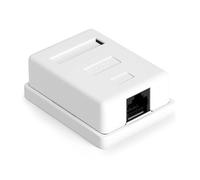 AOOSU 1x Prise Réseau CAT 6A, 2x Port RJ45 Blindé Montage Mural Ethernet 10 Gbit/s 500 MHz Réseau Ethernet LAN, Câble de Brassage Câble D'installation Compatible T568A/B-Blanc
