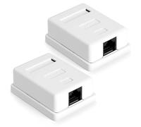 AOOSU 2x Prise Réseau CAT 6A, 1x Port RJ45 Blindé Montage Mural Ethernet 10 Gbit/s 500 MHz Réseau Ethernet LAN, Câble de Brassage Câble D'installation Compatible T568A/B-Blanc