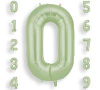 AOOSU Ballon Chiffre 0 Vert Olive | Numéro de Ballon 101cm | Décoratif D'hélium | Decoration pour Fête, Vacances et Anniversaire