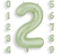 AOOSU Ballon Chiffre 2 Vert Olive | Ballon Anniversaire 2 An 101cm | Numéro de Ballons | Décoratif Ballons | D'hélium Decoration Anniversaire Fête Vacances Ans Anniversaires