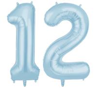 AOOSU Ballon d'Anniversaire 12 Ans Couronne Bleu Ciel, Foil Ballon Numéro Chiffre 101cm, Gonflable Hélium, Deco Anniversaire 12 Ans Grand Ballons pour Fête Party Mariage