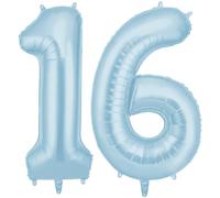 AOOSU Ballon d'Anniversaire 16 Ans Couronne Bleu Ciel, Foil Ballon Numéro Chiffre 101cm, Gonflable Hélium, Deco Anniversaire 16 Ans Grand Ballons pour Fête Party Mariage