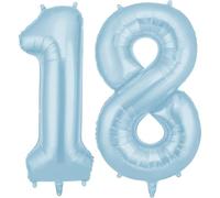 AOOSU Ballon d'Anniversaire 18 Ans Couronne Bleu Ciel, Foil Ballon Numéro Chiffre 101cm, Gonflable Hélium, Deco Anniversaire 18 Ans Grand Ballons pour Fête Party Mariage