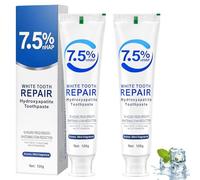 AOOSU Hydroxyapatite Dentifrice Repair Toothpaste, 2Pcs 7.5% Hydroxyapatite Toothpaste Nano Hydroxyapatites Dentifrice pour les Dents Sensibles Protection de l'émail Haleine Fraîche Sans Fluor