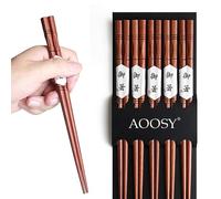 AOOSY Lot de 5 paires de baguettes réutilisables en bois de style japonais Passe au lave-vaisselle 22,5 cm avec coffret cadeau