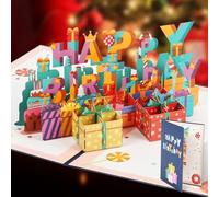 AOOTE 3D Carte Anniversaire, 3D Pop up Carte d'anniversaire, Carte Cadeau 3D pour Anniversaire, Carte de Voeux Joyeux Anniversaire avec Enveloppe, Carte pour Maman, Grand-Mère, Petite Amie, épouse