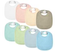 AOOTE Bavoirs Bébé Naissance, 8PCS Bavoirs Bébé Mousseline Foulard, Mousseline Foulard Bavoir Bebes Réglables, Coton Doux Absorbant Respirent Nourrissons Pour Filles Garçons Bave Et Dentition