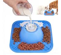 AOOTE Bol de Léchage Chien,Bol à Lécher Apaisant avec Boule Rotative IntéGrée, Tapis à lécher antidérapant avec 8 ventouses, Excellent Tapis en Silicone pour Yaourt, Bouillon et purée